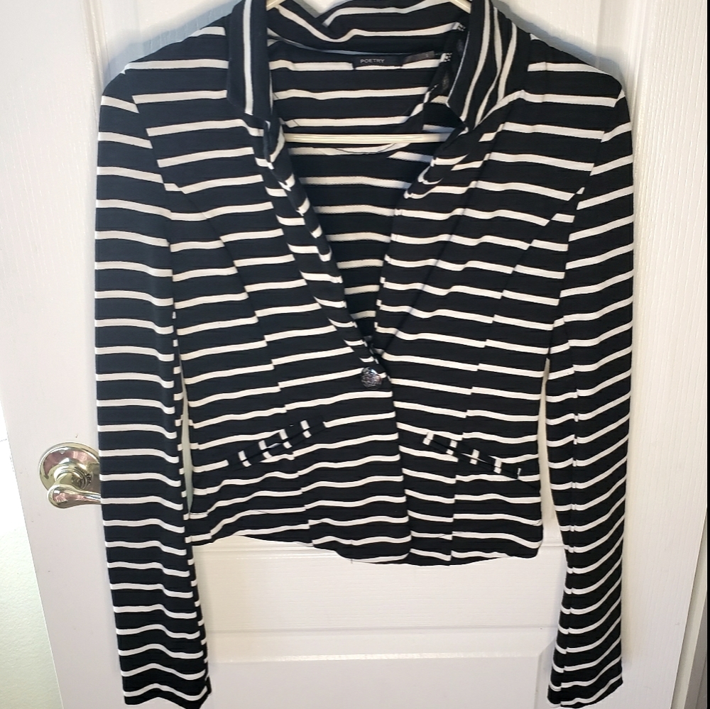 Poetry striped blazer size small